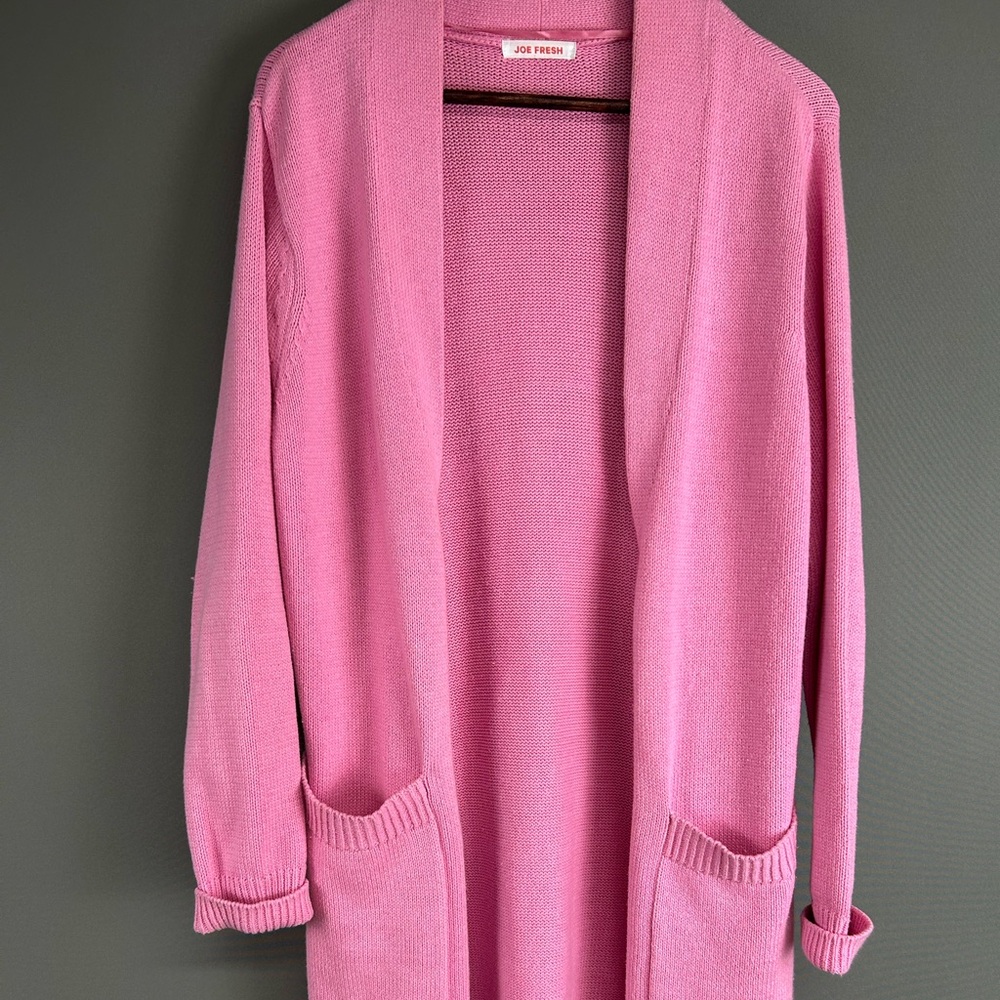 Joe Fresh Vibrant Pink Long Cardigan